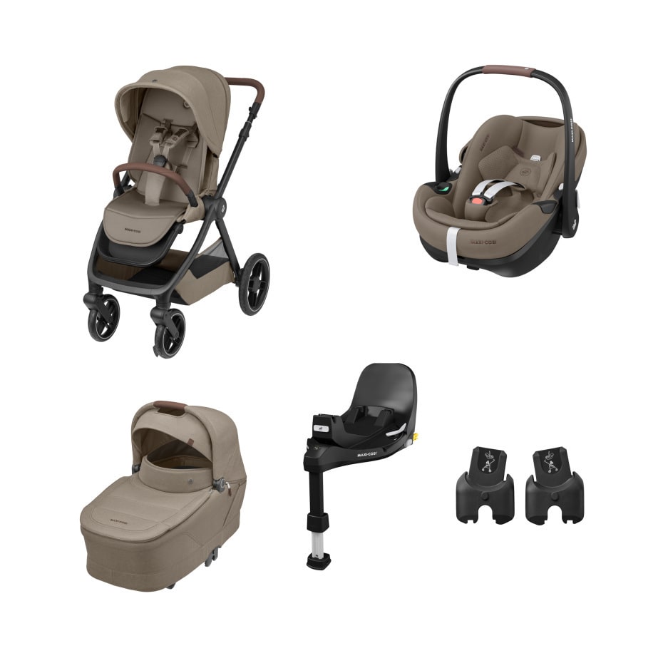 Maxi-Cosi - Maxi-Cosi Oxford+ + Pebble 360 Pro2   + FamilyFix 360 Pro + Adaptateur Sièges auto bébés - Twillic Truffle